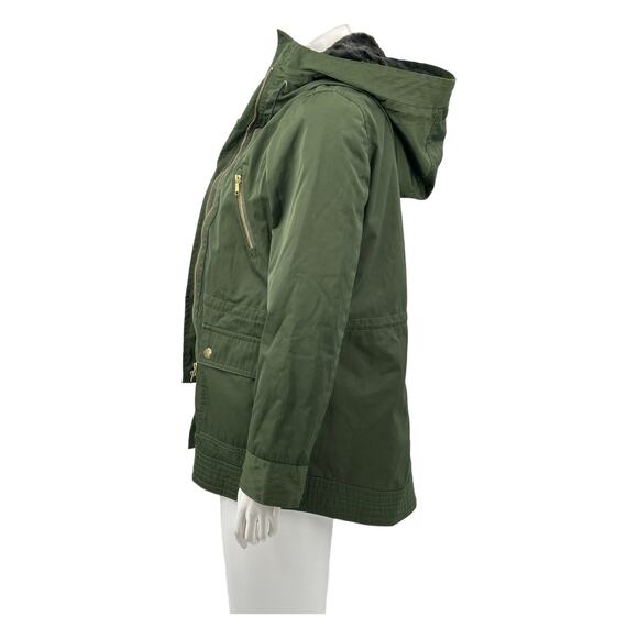 Joie Jacket Womens XS Green Golden Gavi Anorak Coat Shell Faux Fur Vest Gorpcore - Picture 8 of 14